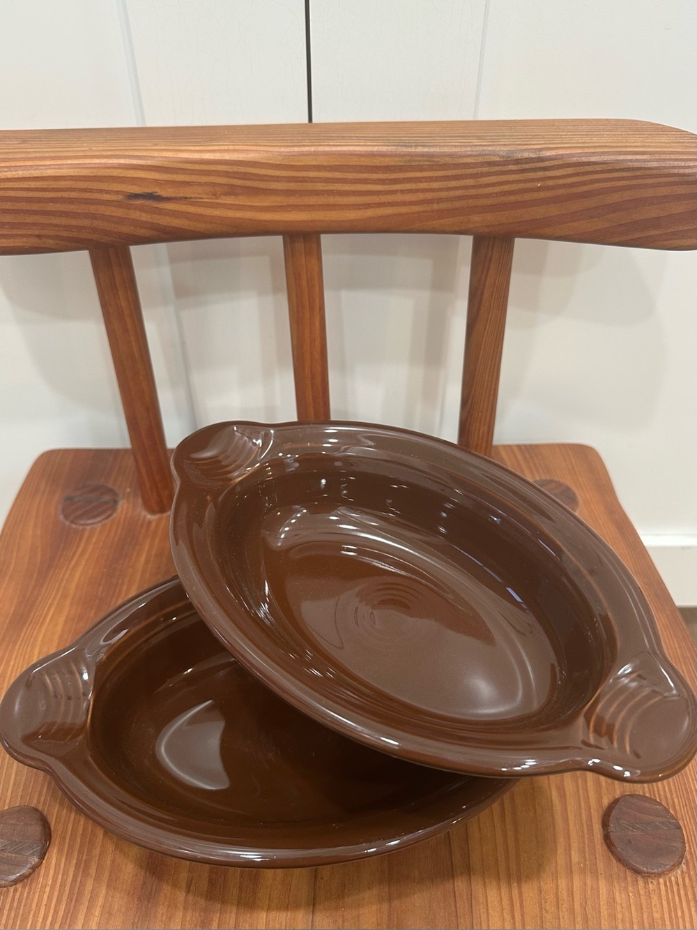 Set of 2 Fiesta Chocolate Brown CASSEROLE DISH Homer Laughlin Vintage Fiestaware - Picture 3 of 8